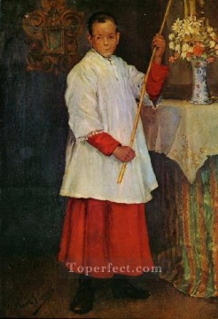the fisher boy Painting - The altar boy 1896 Pablo Picasso